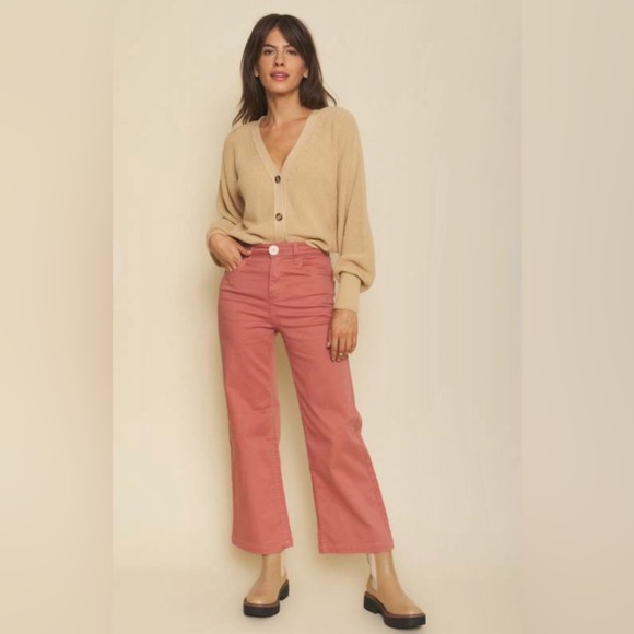 Whimsy & Row Flora Wide Leg Pant in Terracotta Pink - Picture 2 of 13